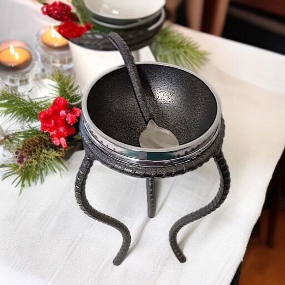 Inspired Generations Benzy Bowl With Stand Spoon Metal Witchy Goth Whimsigoth. - Picture 13 of 16